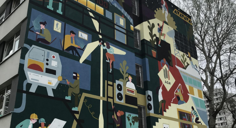 Oficjalna prezentacja muralu na 100-lecie AGH