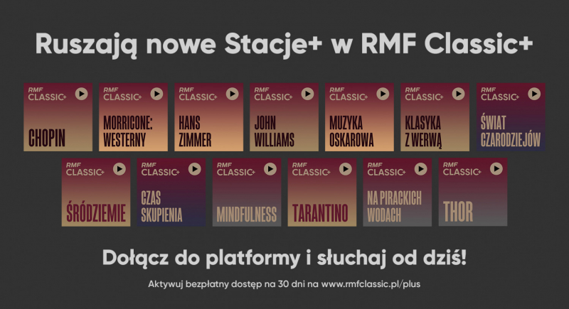 Nowe Stacje+ z muzyką gatunkową już dostępne w RMF Classic+