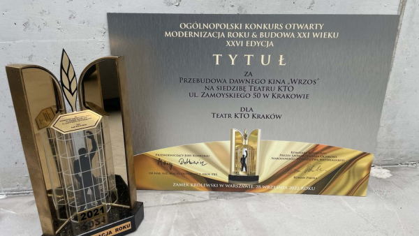  Teatr KTO z nagrodą w konkursie „Modernizacja Roku & Budowa XXI w.”