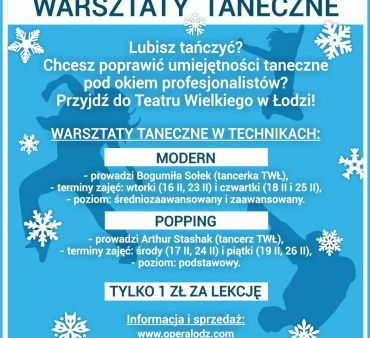 Nauka tańca modern i popping w łódzkiej operze