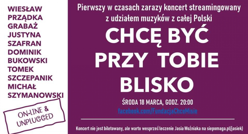 Pierwszy w czasach zarazy koncert streamingowany wprost z domów muzyków w całej Polsce