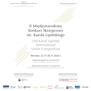 Zaproszenie do udziału w II Międzynarodowym Konkursie Skrzypcowym im. Karola Lipińskiego