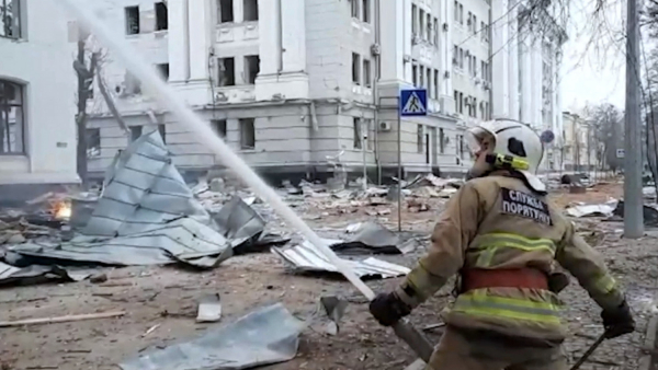 W wyniku ostrzału w Charkowie został uszkodzony zabytkowy Sobór Zaśnięcia Matki Bożej