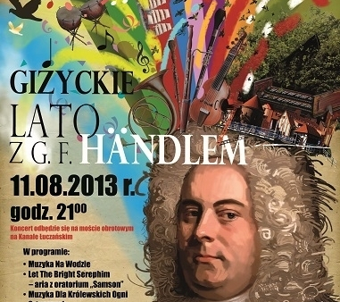 Koncert muzyki Haendla na moście w Giżycku