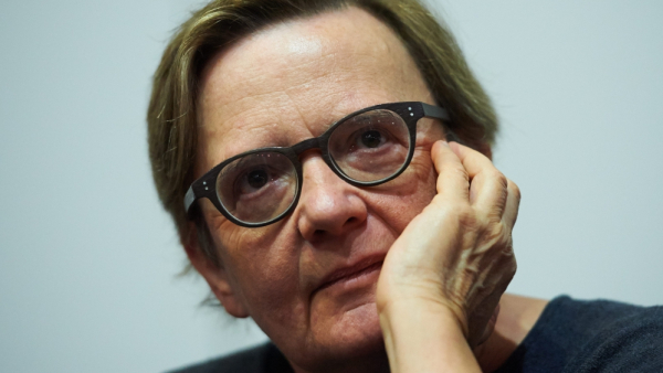 Agnieszka Holland i fotokroniki PAP na Przystanku Woodstock