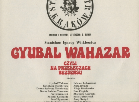 Stary Teatr wystawi "Gyubala Wahazara" wg Witkacego