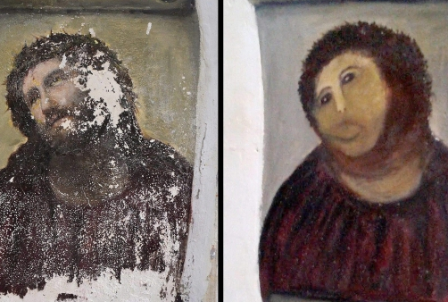 Powstało centrum poświęcone zniekształconemu freskowi. Trochę jak w filmie "Jaś Fasola: Nadciąga Totalny Kataklizm"... ;)