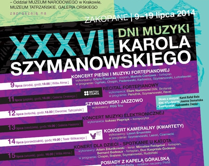 Lipcowe koncerty Szymanowskiego w Zakopanem