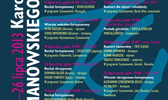 W sobotę finał 36. Dni Muzyki Karola Szymanowskiego